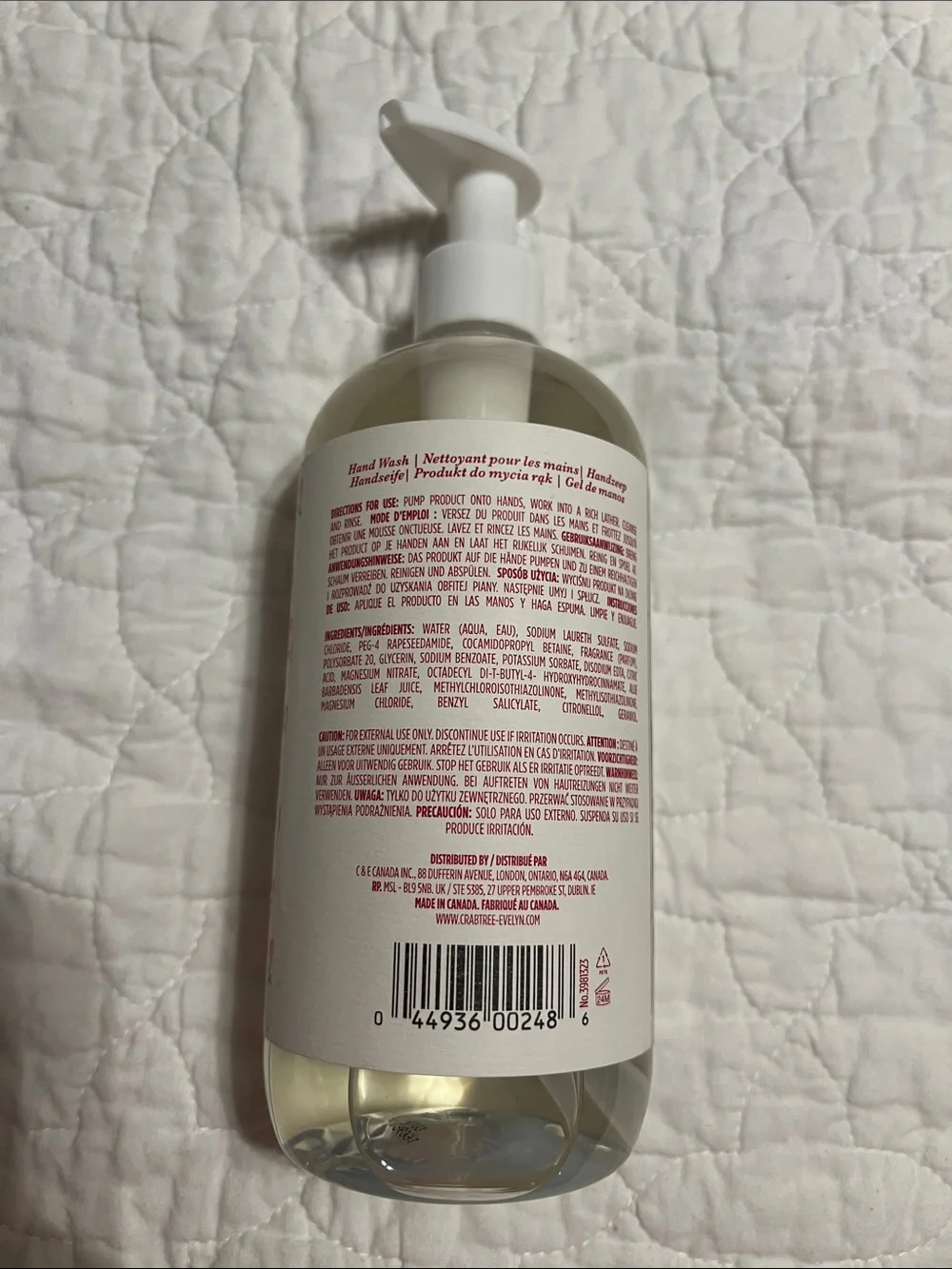 Crabtree & Evelyn Hand wash Evelyn Rose 16.9 oz